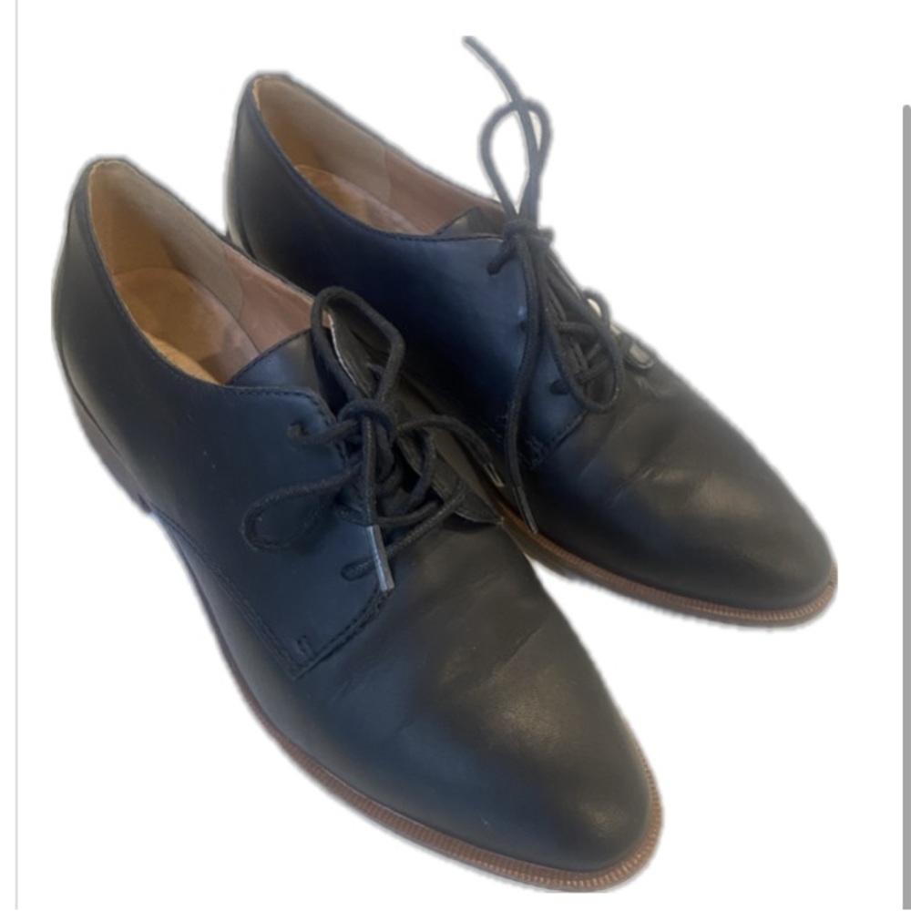 Madewell Black Leather Lace-Up Loafers